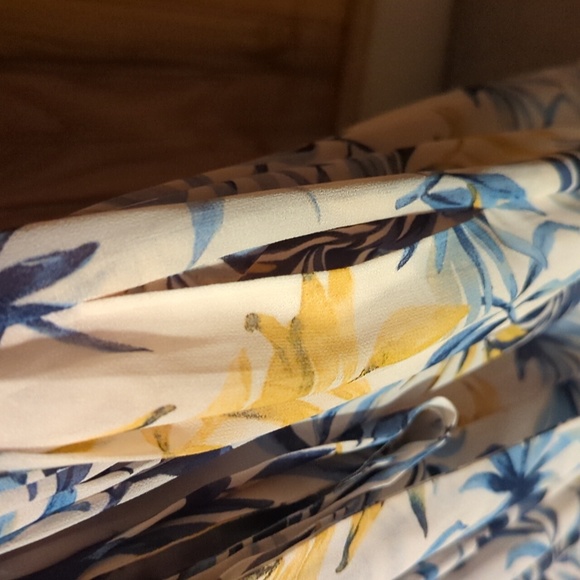 Gal Meets Glam Maxi Dress Chiffon Tropical Kiki Leaf Print Flowy Size 14 NICE - Picture 11 of 15